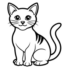 Minimalist Cat Illustration | Simple Black Kitty Vector Design”