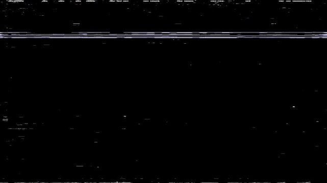 VHS glitch effect with moving horizontal streaks and line noise, seamless overlay on a transparent background