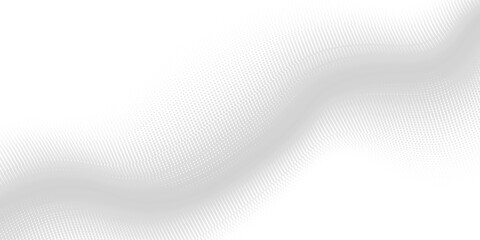 Vector dot white futuristic background. Big data visualization. Digital dynamic wave of particles abstract