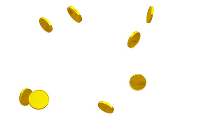 Glittering 3D Gold Coin – Isolated Transparent PNG for Games, Digital Design, and Festive Illustrations. gold Coin particle Render. golden Coin Explosion.