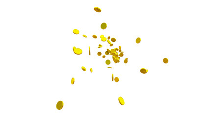 Golden Currency Coin PNG with Animated Particle Overlay – Detailed Isolated Coin for Commercial, Motion Graphics, and Digital Illustrations