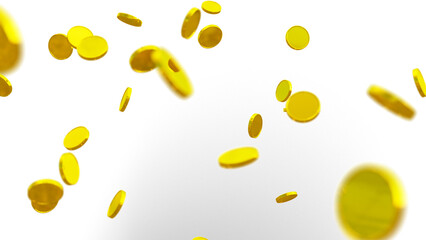 3D Golden Coin Render with Glittering Particle Burst – High-Quality Transparent PNG 