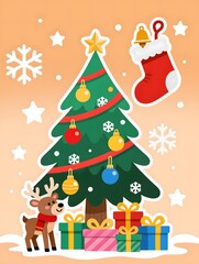 christmas tree and gifts