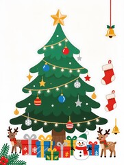 christmas tree and gifts