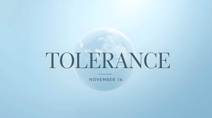 Minimalist 'Tolerance' Poster for 16 November – Clean Design for Anti-Discrimination Awareness