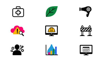 Set of simple and clean minimalist icons. Modern vector symbol collection for user interface design isolated on a white background