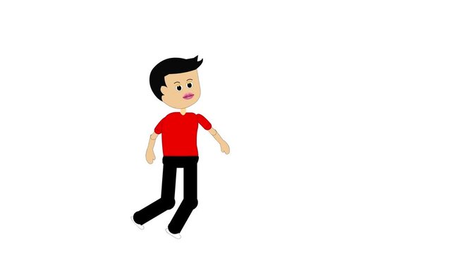 Side view of man walking. Cartoon people animation
