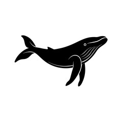 Fototapeta premium A humpback whale silhouette vector illustration