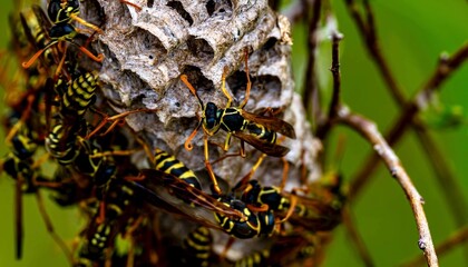 wasp nest macro