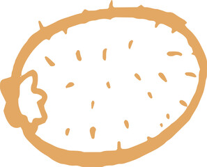 Hand-drawn kiwi fruit doodle illustration