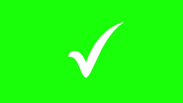 right check mark icon transparent background. isolated tick mark confirm icon animation. check mark sign, verify complete sign, approved, select tick, success , approved, yes icon signs green screen