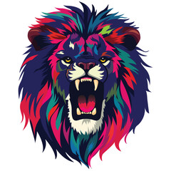 Unleash raw power and color! This roaring multicolor lion vector ignites energy and creativity—perfect for logos, apparel, posters, branding, tattoos, and digital art masterpieces.