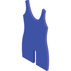 Simple Blue Leotard for Gymnastics or Dance With Transparent Background Isometric View