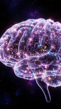 Animated Brain With Fireworks Exploding, Innovation Concept