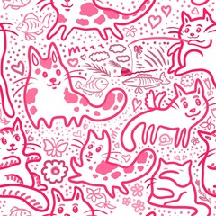seamless pattern with cats