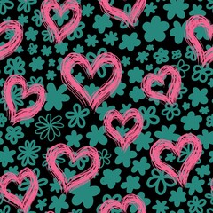 seamless pattern with hearts