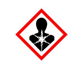 Health hazard warning sign symbol icon. Long term health hazard safety sign vector design and illustration.
