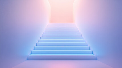 Stairs pastel-colored from the  subway station