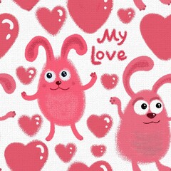 seamless pattern with funny animals 