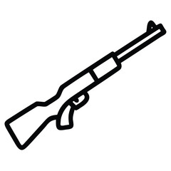 a rifle silhouette vector icon design with a white background	
