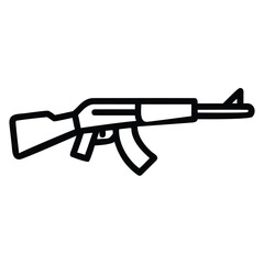 a rifle silhouette vector icon design with a white background	
