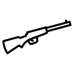a rifle silhouette vector icon design with a white background	
