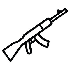 a rifle silhouette vector icon design with a white background	
