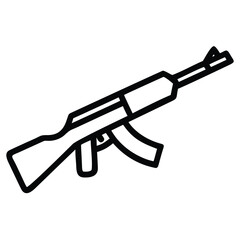 a rifle silhouette vector icon design with a white background	
