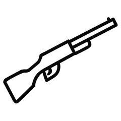 a rifle silhouette vector icon design with a white background	
