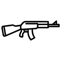 a rifle silhouette vector icon design with a white background	

