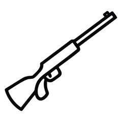 a rifle silhouette vector icon design with a white background	
