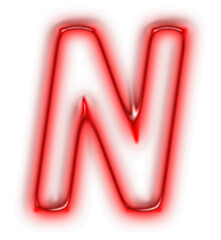 Carattere N rosso con sfondo trasparente