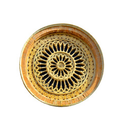 Assisi, Italy - UNESCO World Heritage Site. Basilica of Santa Chiara, rosette or rose window - a circular decorated window, typical of Gothic churches in Europe