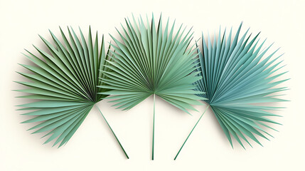 Obraz premium Palm Leaf Trio A Study in Verdant Hues