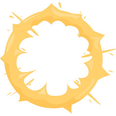 Explosion Ring Effect Yellow Orange Outer Spokes Transparent Background Vibrant Energy Burst