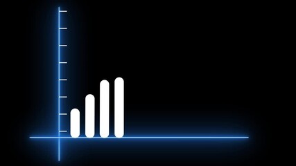 Black interface featuring glowing blue neon graph axes and tick marks for digital abstract visualization. Blue Neon Graph Axes With Tick Marks On Black Background abstract axis. - Powered by Adobe