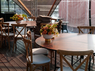 tables prepared for event
