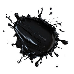 black paint splash isolated on white background