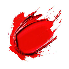 red lipstick smear isolated on white background
