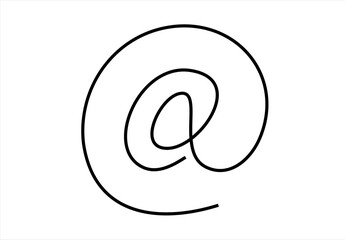 e mail address symbol. continuous line drawing. Editable stroke. 