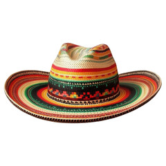 colorful sombrero hat isolated on white background.