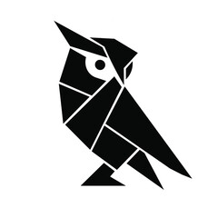Owl logo with silhouette style design vector