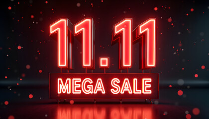 Ignite massive savings with a vibrant 11.11 Mega Sale neon sign, perfect for driving holiday shopping excitement and boosting your promotions