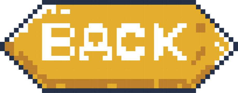 Retro Pixel Art Back Button for Game UI