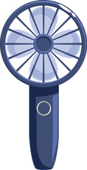 Handheld electric fan generating cool airflow, a perfect solution for personal cooling on the go