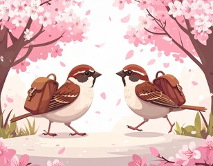 雀　花　イラスト