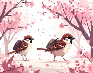 雀　花　イラスト