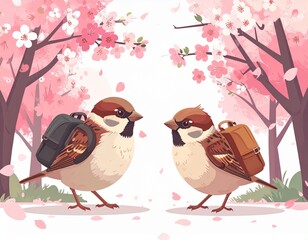 雀　花　イラスト