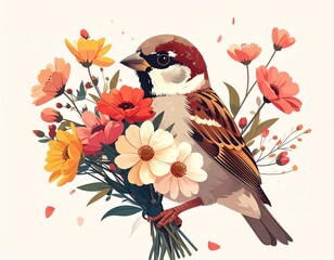 雀　花　イラスト