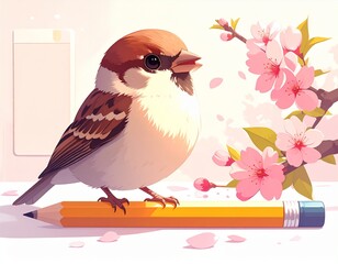 雀　花　イラスト